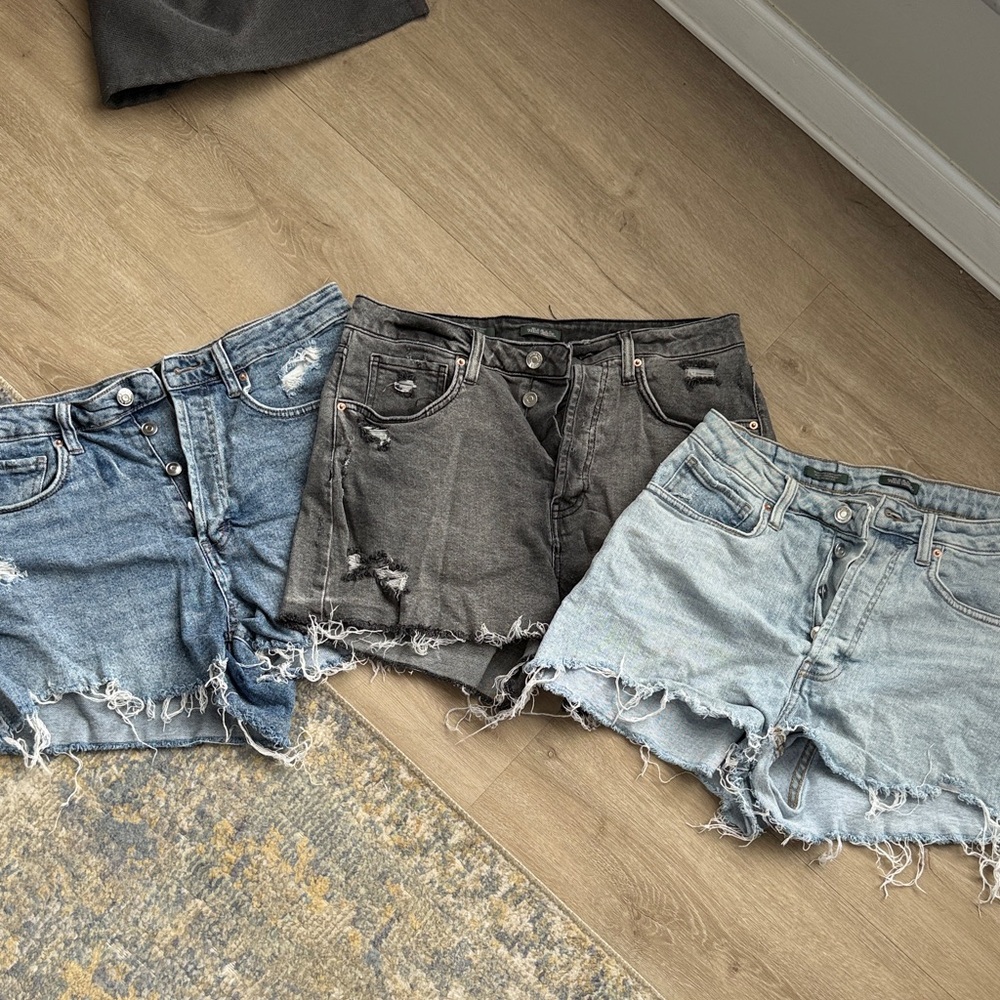 3 pairs wild fable  Women's Denim Shorts - Blue, Black, Light Blue